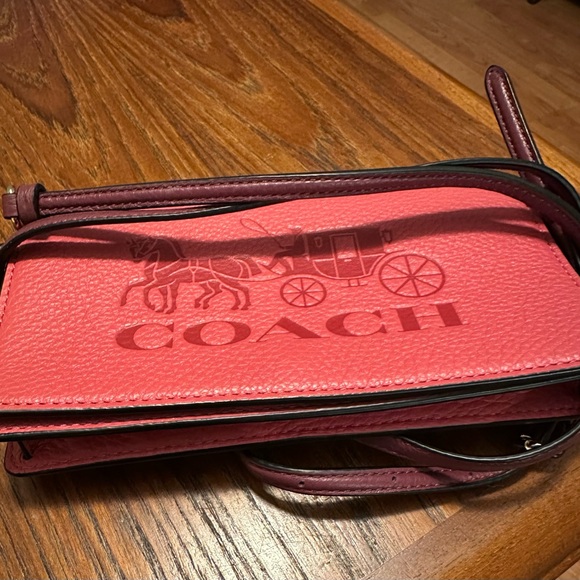 Coach Handbags - Coach Anna Horse & Carriage Foldover Crossbody Clutch (C5887) Poppy/Gold